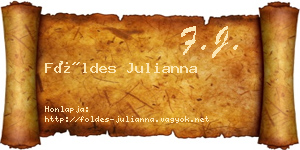 Földes Julianna névjegykártya